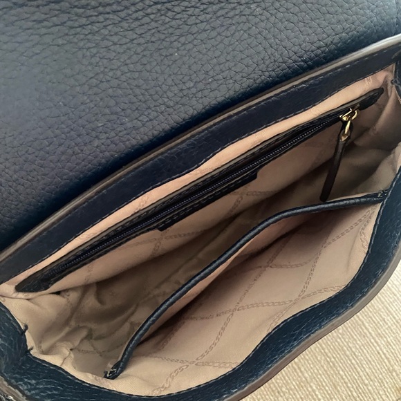 Michael Kors navy pebbled leather cross body with gold accents - Picture 14 of 16